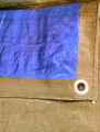 TELONE OCCHIELLATO BICOLORE VERDE/BLU DA GR.110 MISURA MQ. 4X5